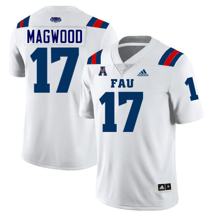#17 Jordan Magwood FAU Jersey,Florida Atlantic Owls Football Jersey,Uniforms,Gears-White #17 Jordan Magwood FAU Jersey,Florida Atlantic Owls Football Jersey,Uniforms,Gears-White